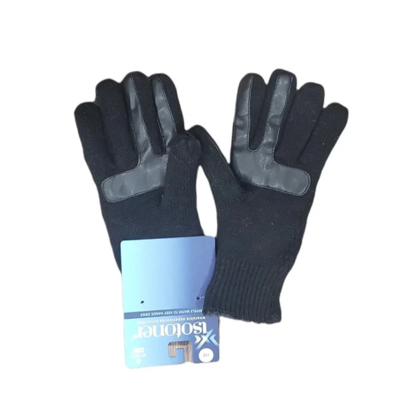 Isotoner Black Knit Winter Gloves - Picture 1 of 4
